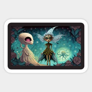 Alien Fairy in a Magic Land Sticker